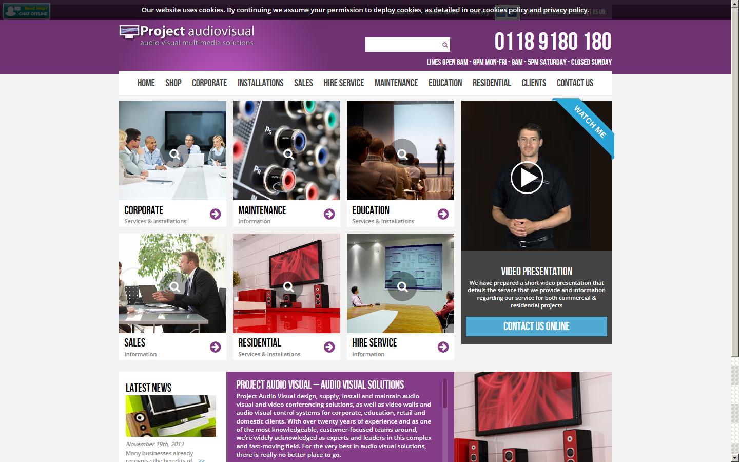 Project Audio Visual Ltd Website