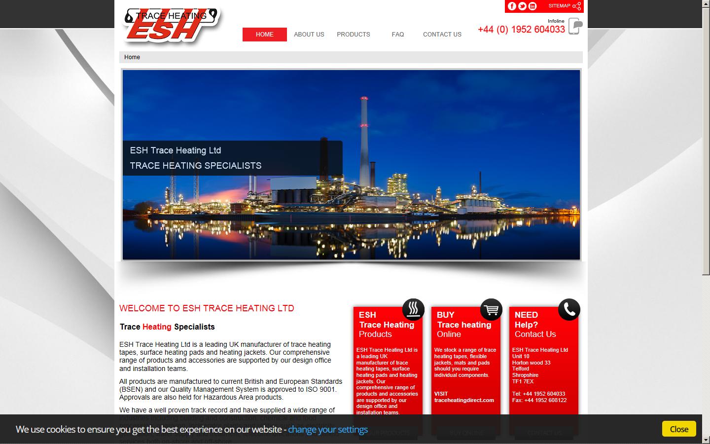 ESH Trace Heating Ltd Website