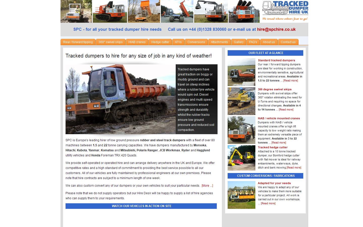 Tracked Dumper Hire UK Website