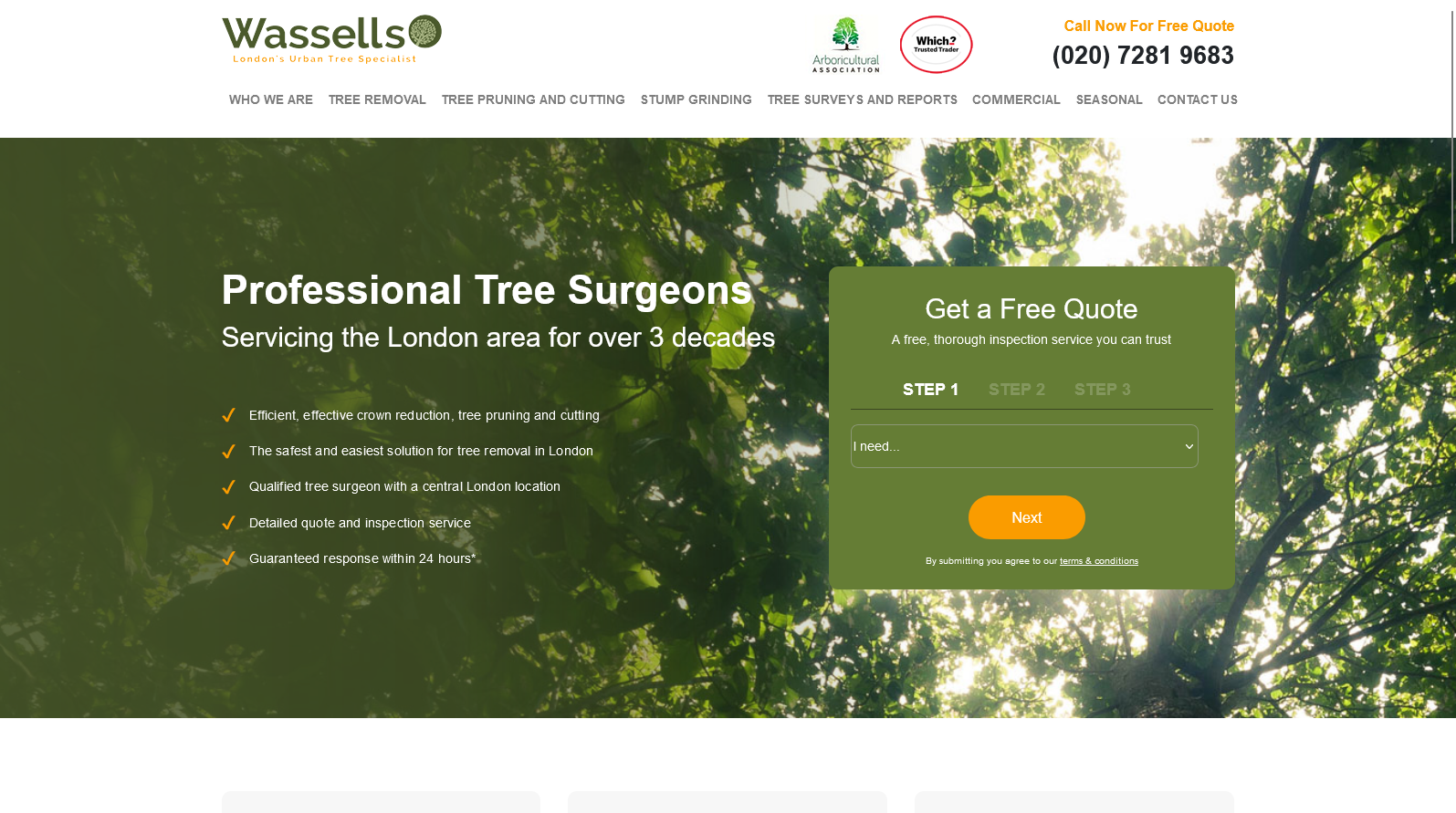 Wassells Aboricultural Services Website