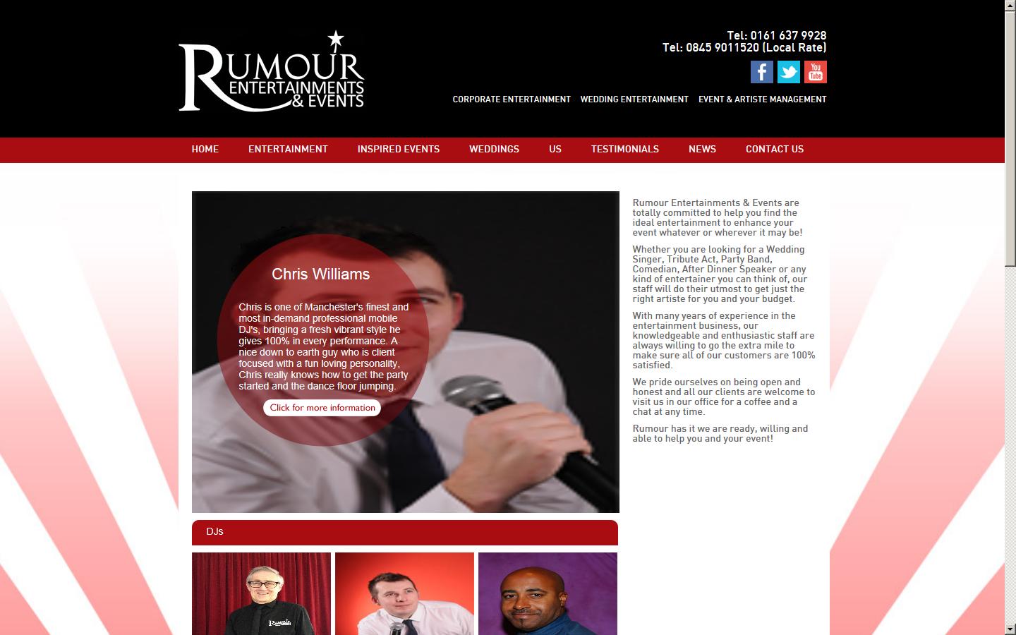 Rumour Entertainments Website