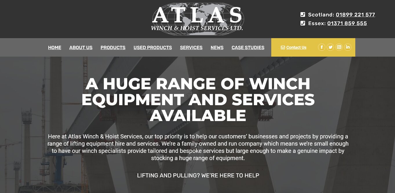 Atlas Winch & Hoist Services Ltd  Website