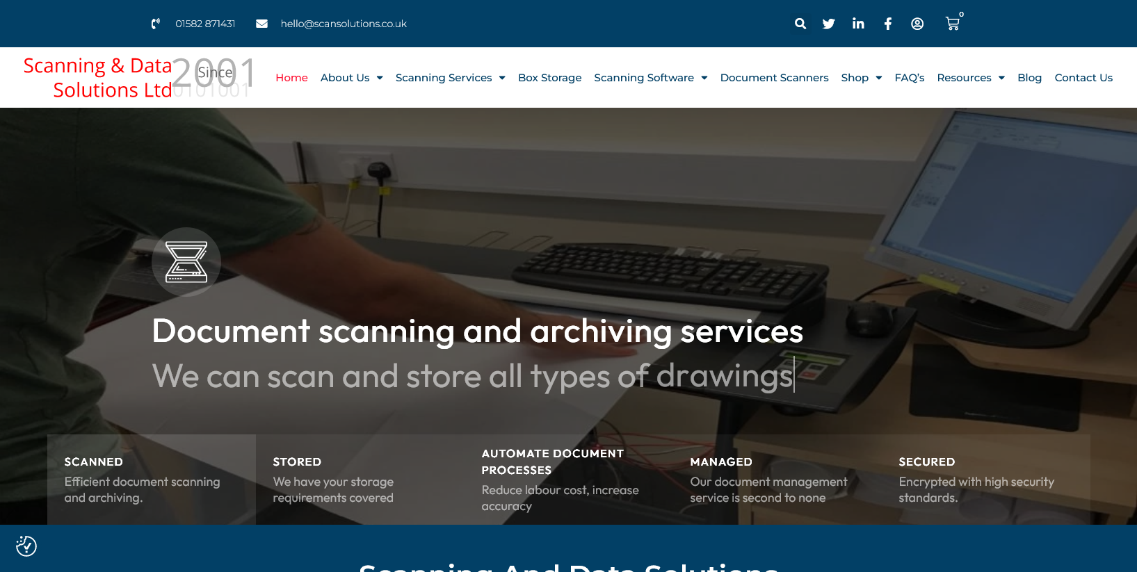 Scanning & Data Solutions Ltd Website