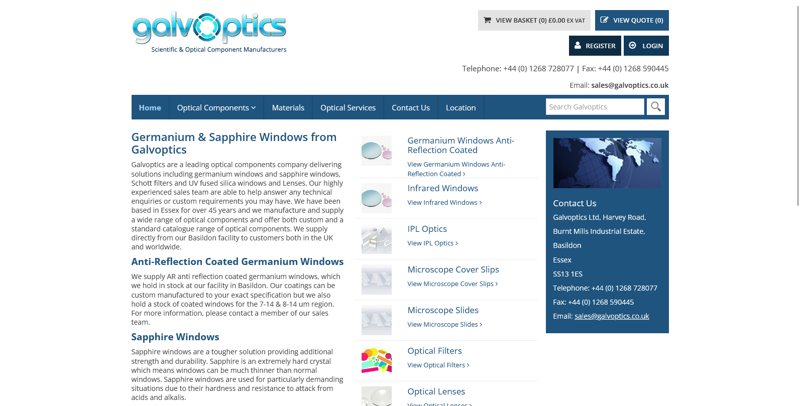 Galvoptics Ltd Website