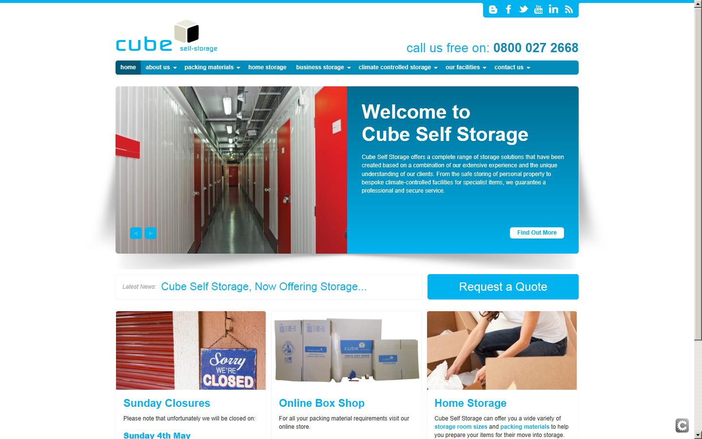 Cube Self Storage Website