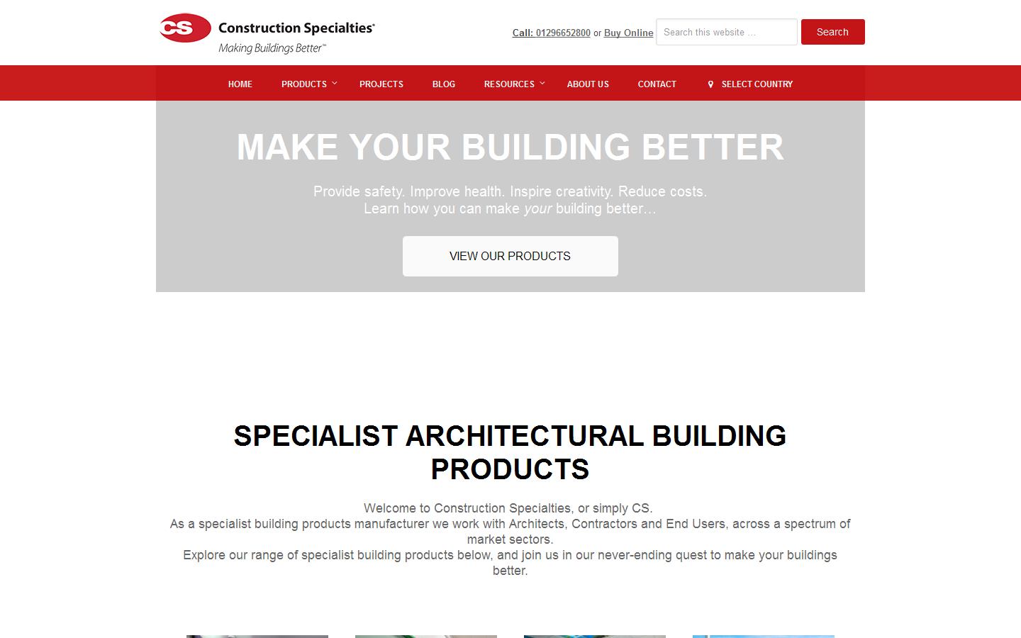 Construction Specialties UK Ltd Website