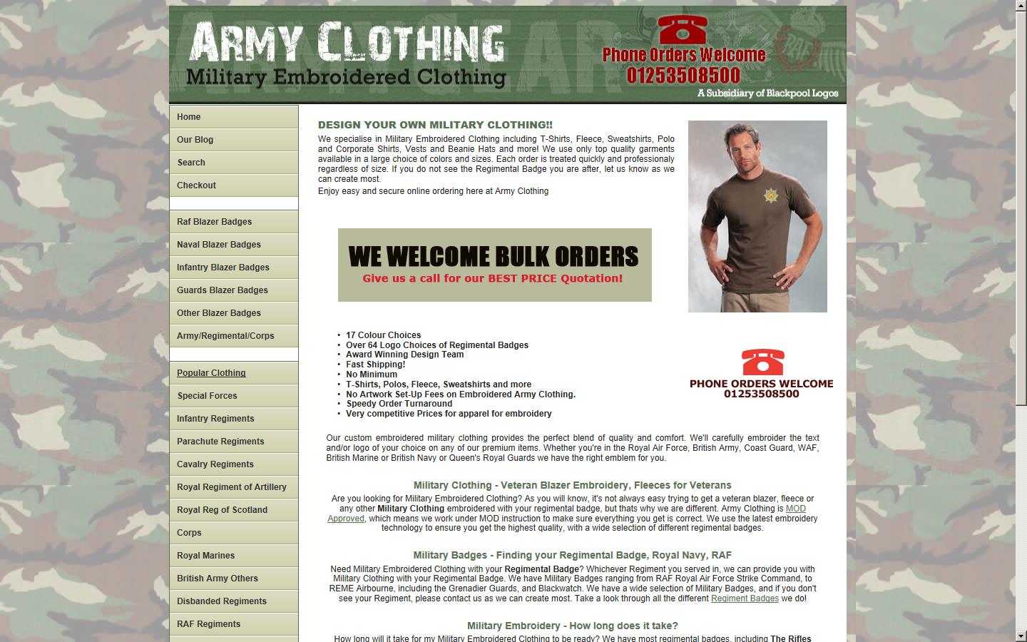 Army Clothing Website