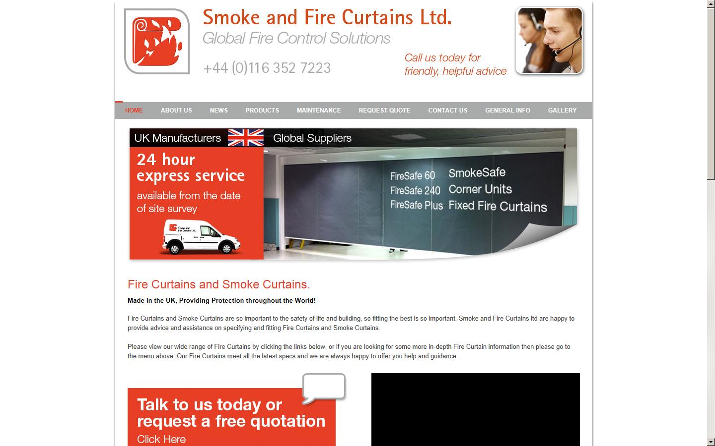 Smoke & Fire Curtains Ltd Website