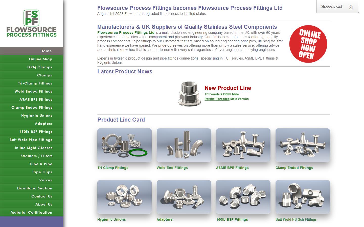 Flowsource Process Fittings Website