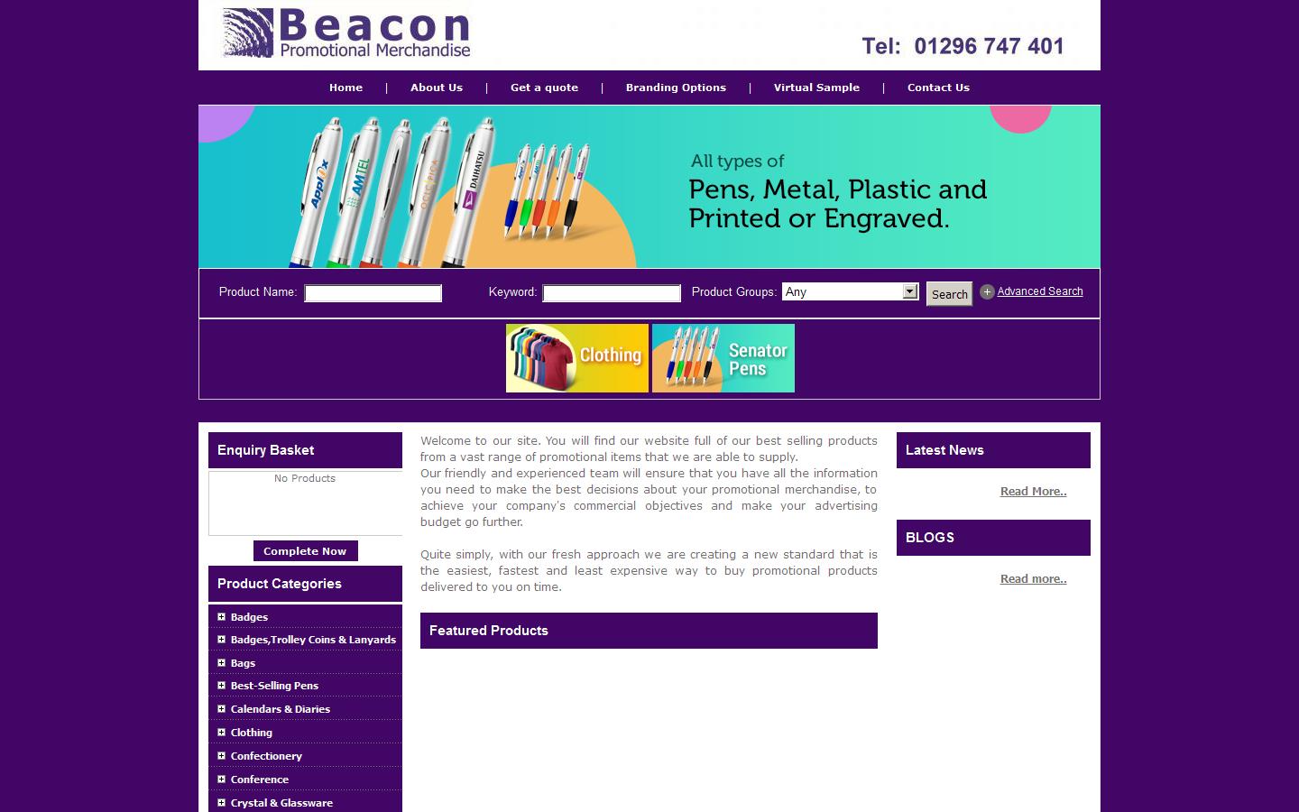 Beacon Promotional Merchandise Website