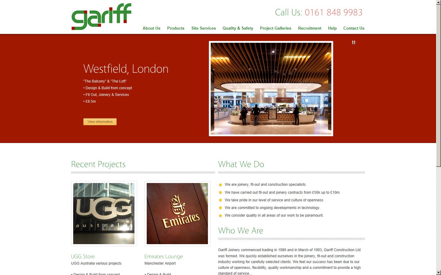 Gariff Construction Ltd Website