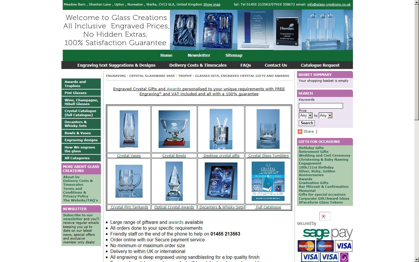 Glass Creations Ltd Website