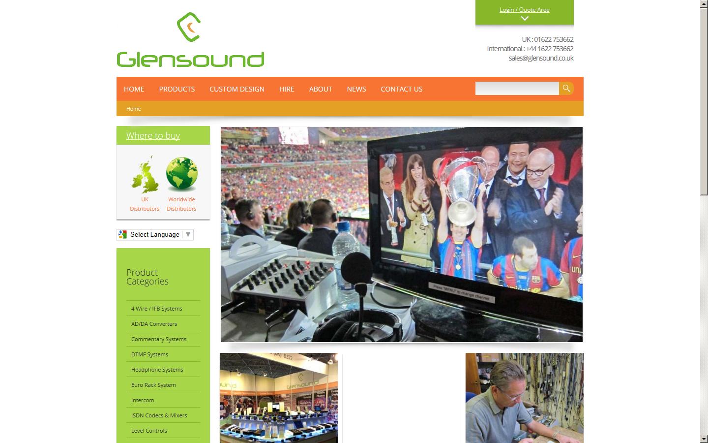 Glensound Electronics Ltd Website