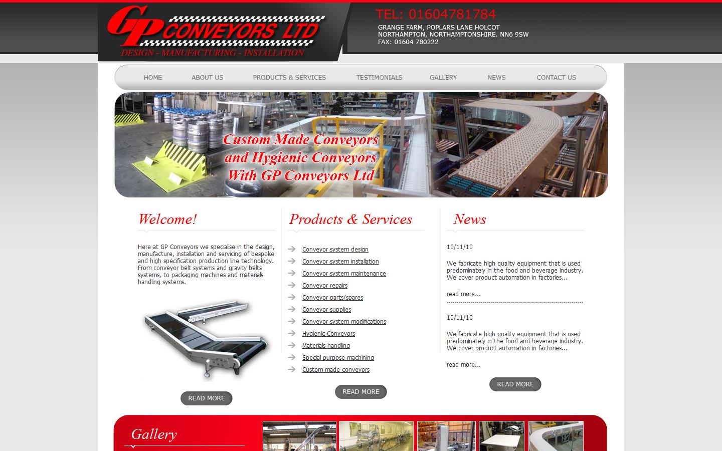 GP Conveyors Ltd Website