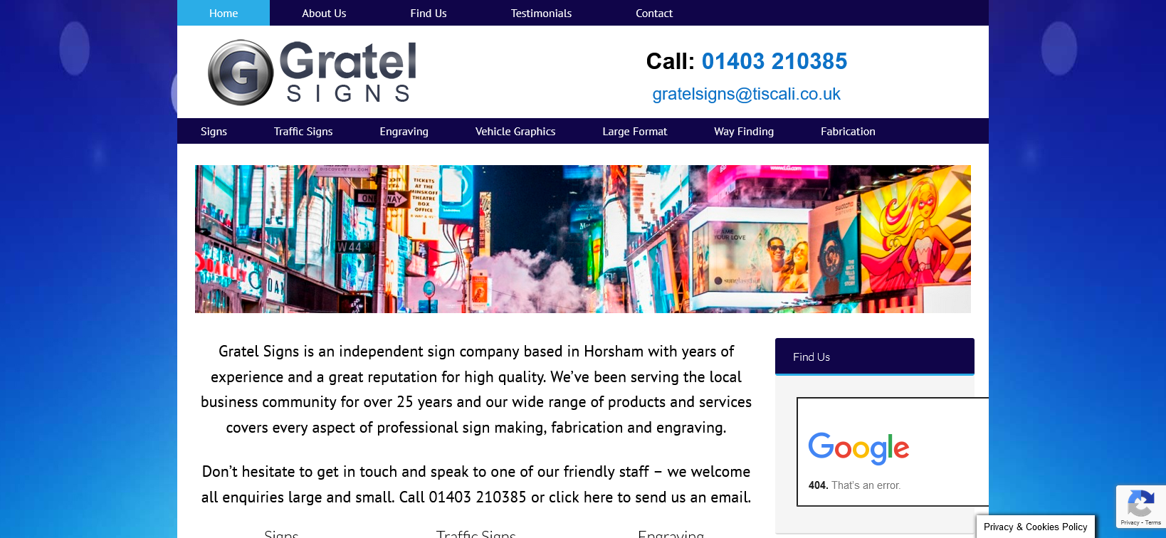 Gratel Signs Ltd Website