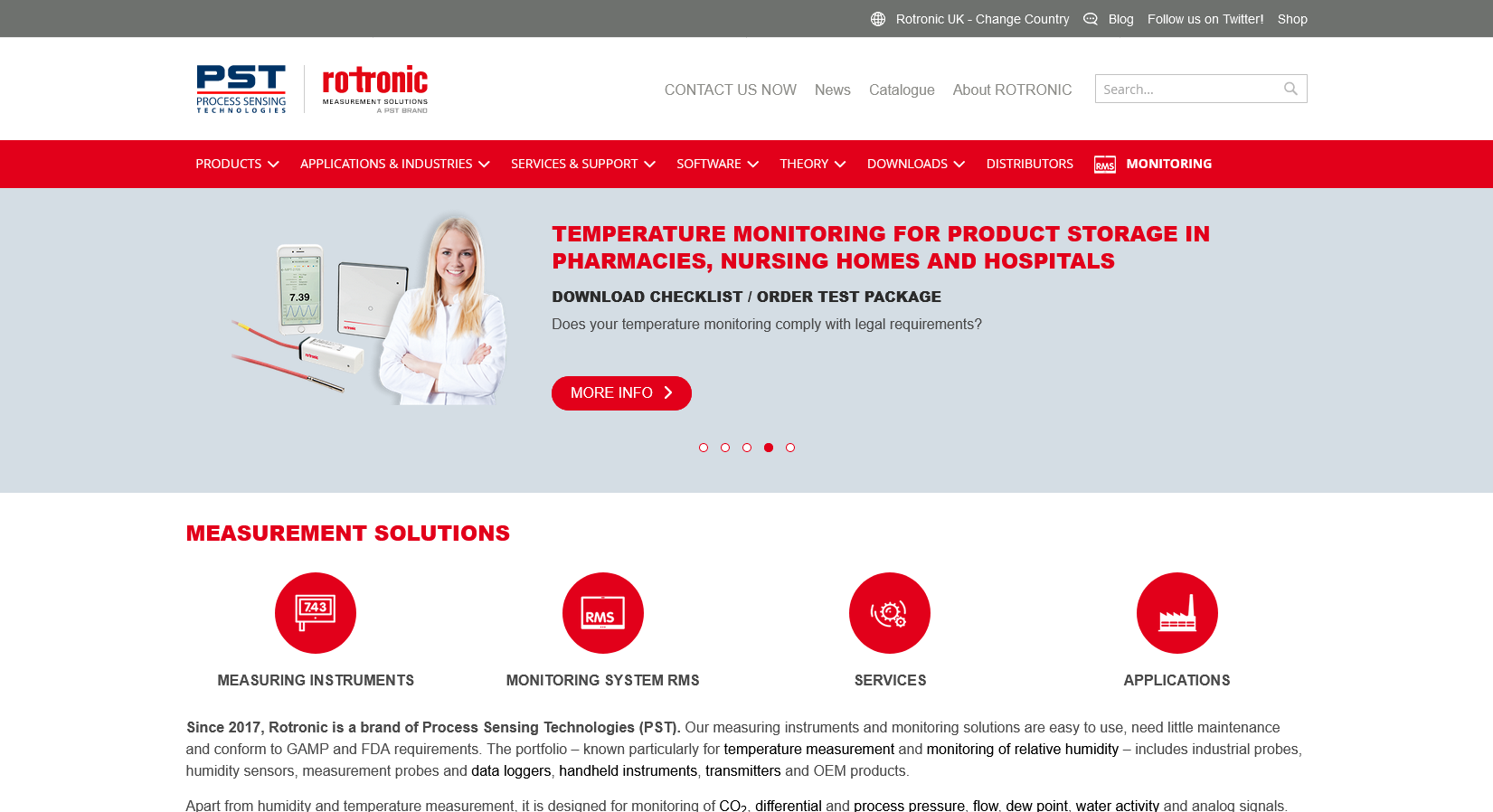 Rotronic Instruments (UK) Ltd Website