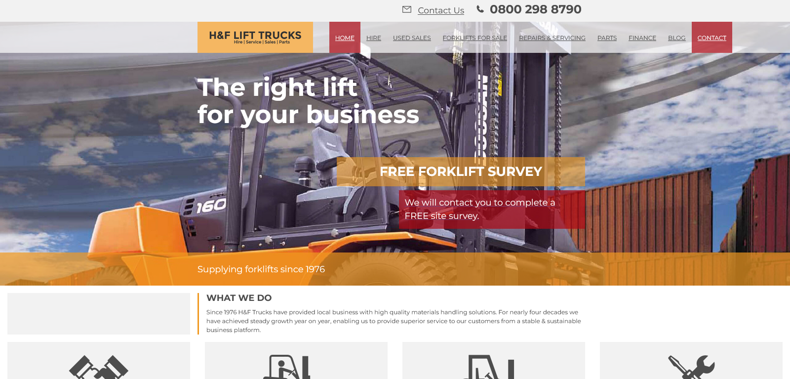 H&F Lift Trucks Website