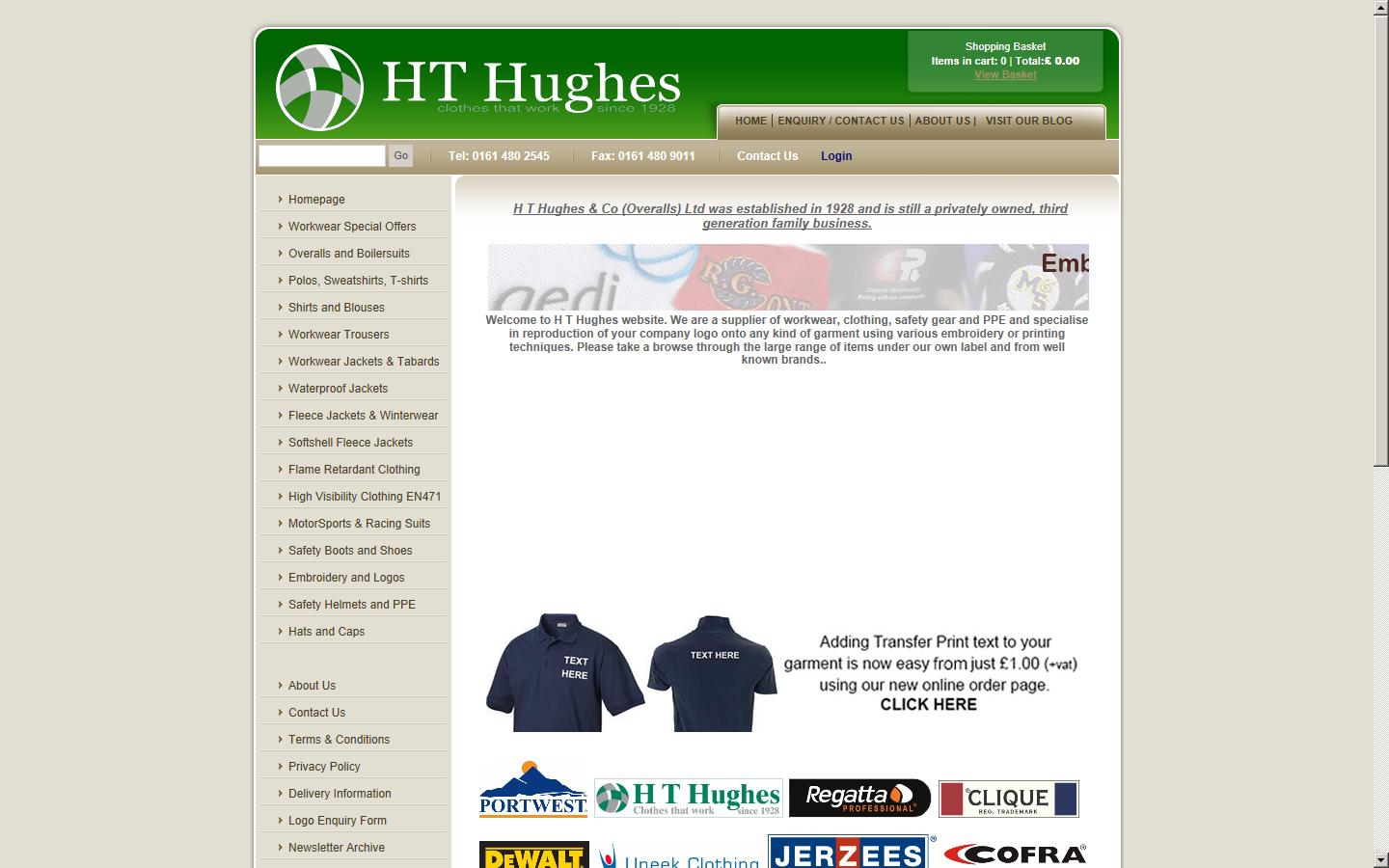 H T Hughes & Co (Overalls) Ltd Website