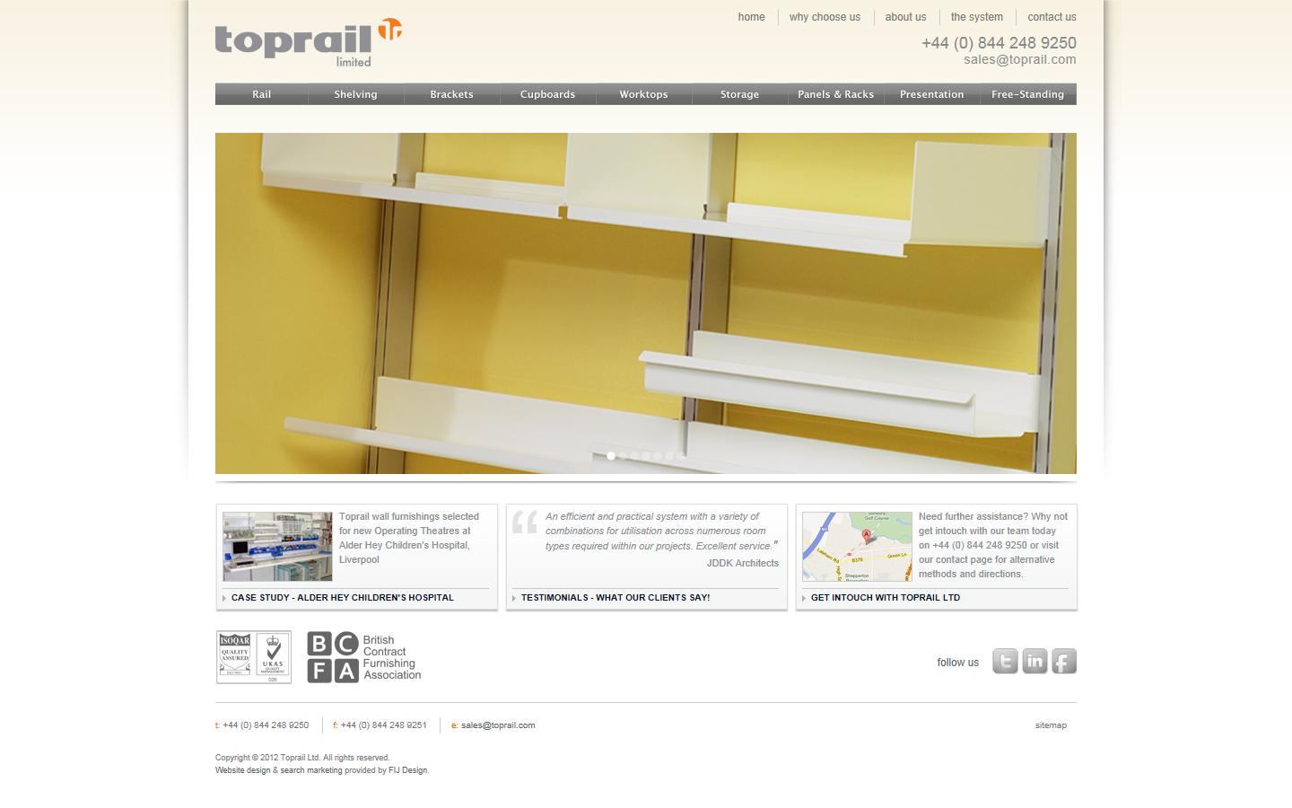 Toprail Ltd Website