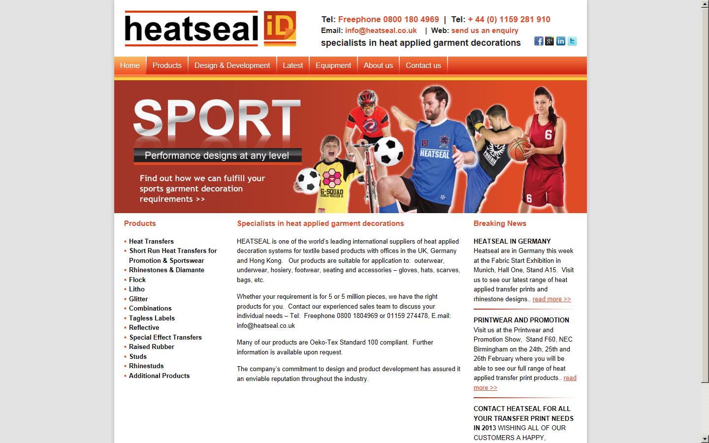 Heatseal Designs Limited Website