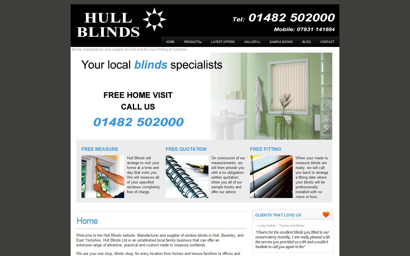 Hull Blinds Ltd Website