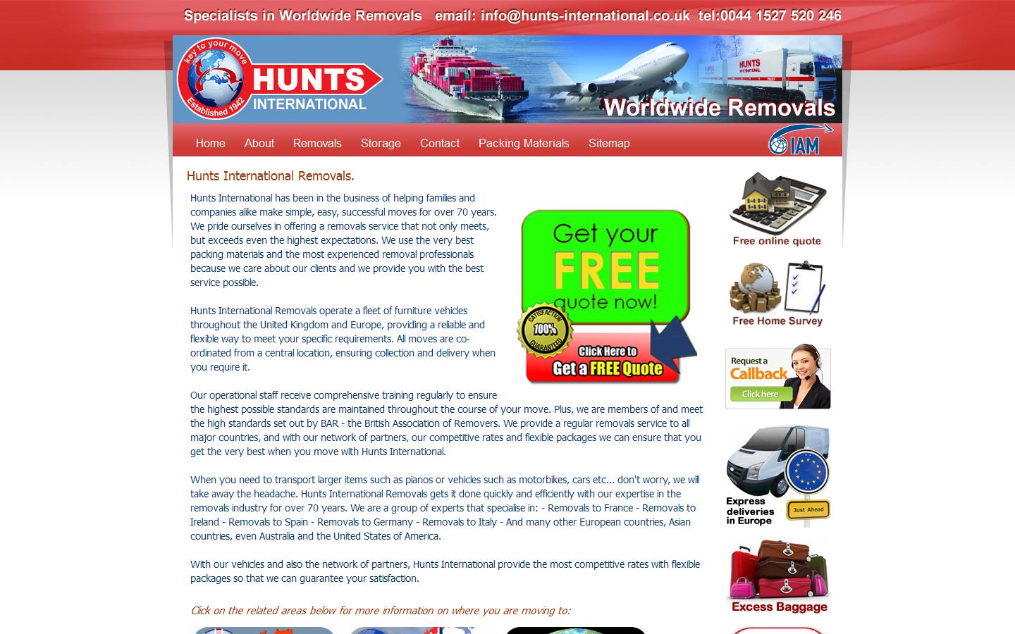 Hunts International Website