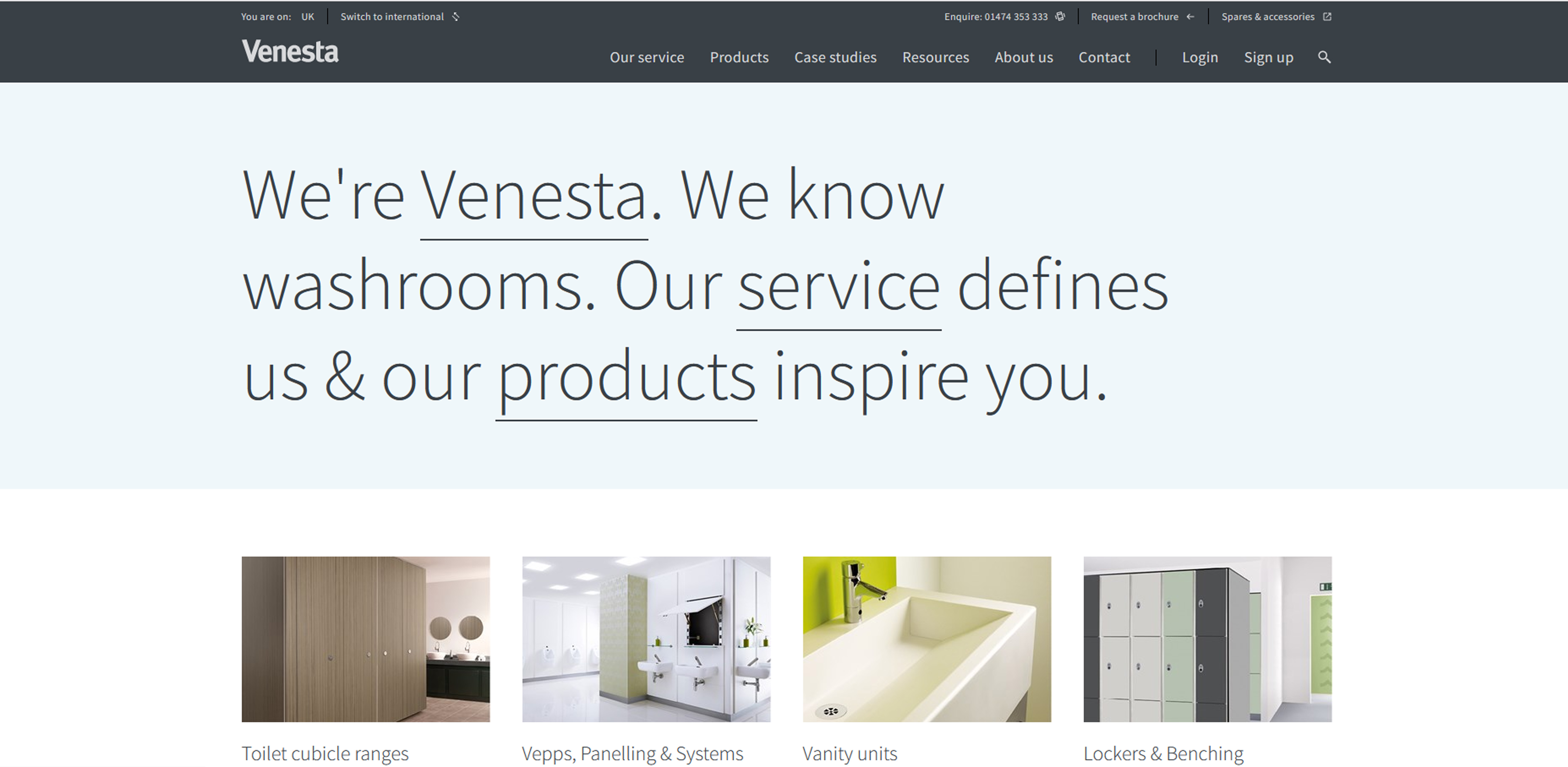 Venesta Washrooms Website