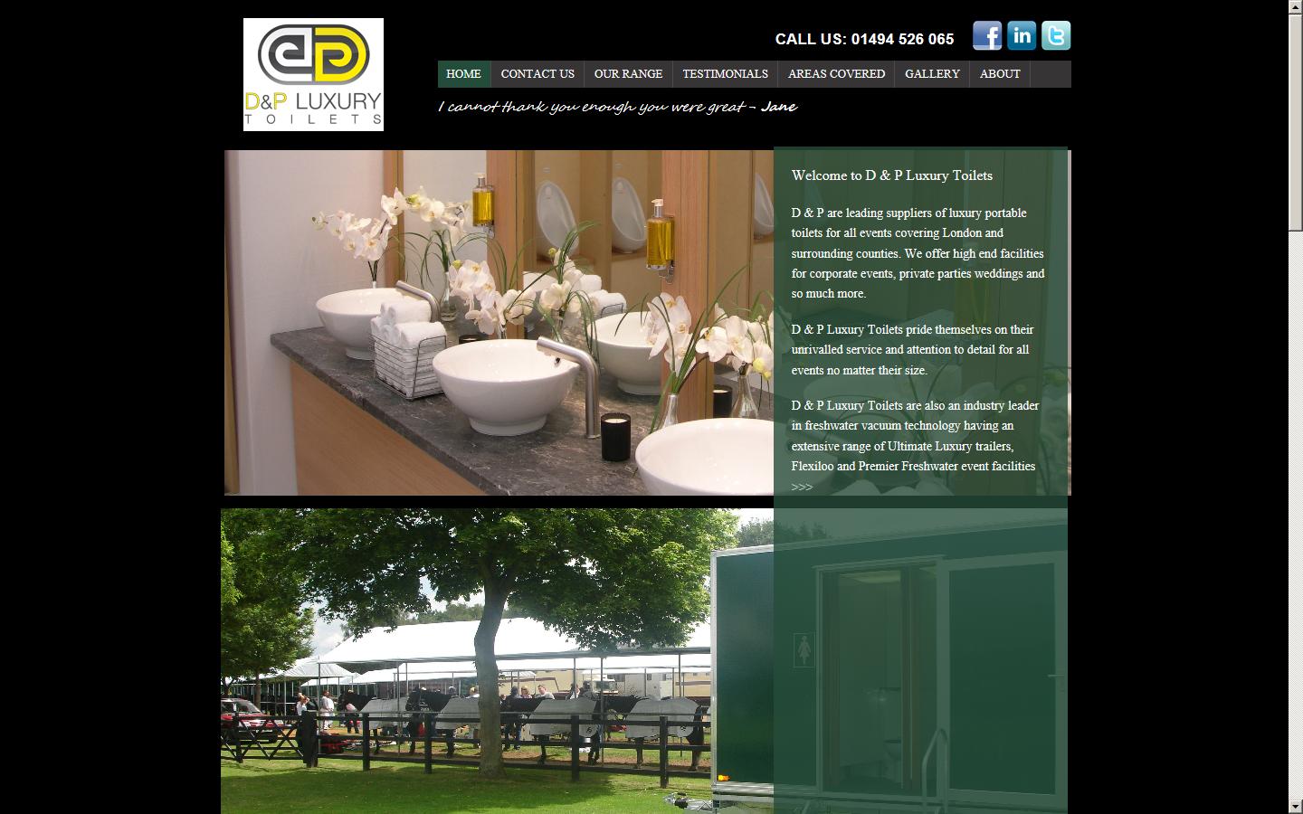 D&P Luxury Toilets Ltd Website