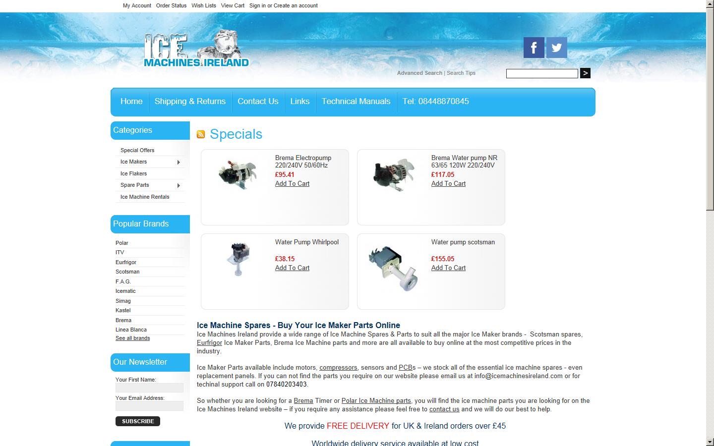 Ice Machines Ireland Website