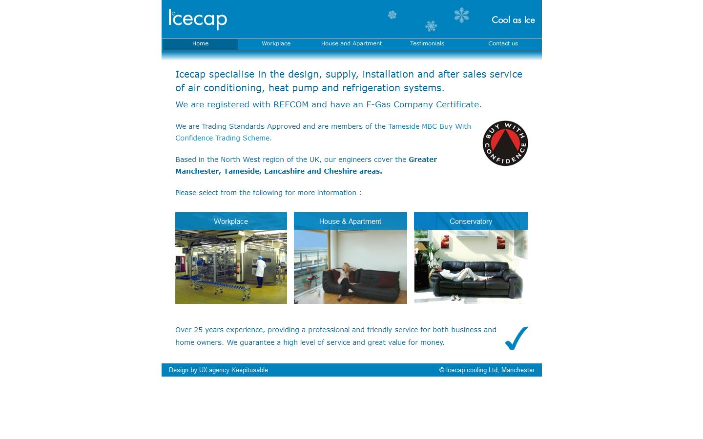 Icecap Cooling Ltd Website