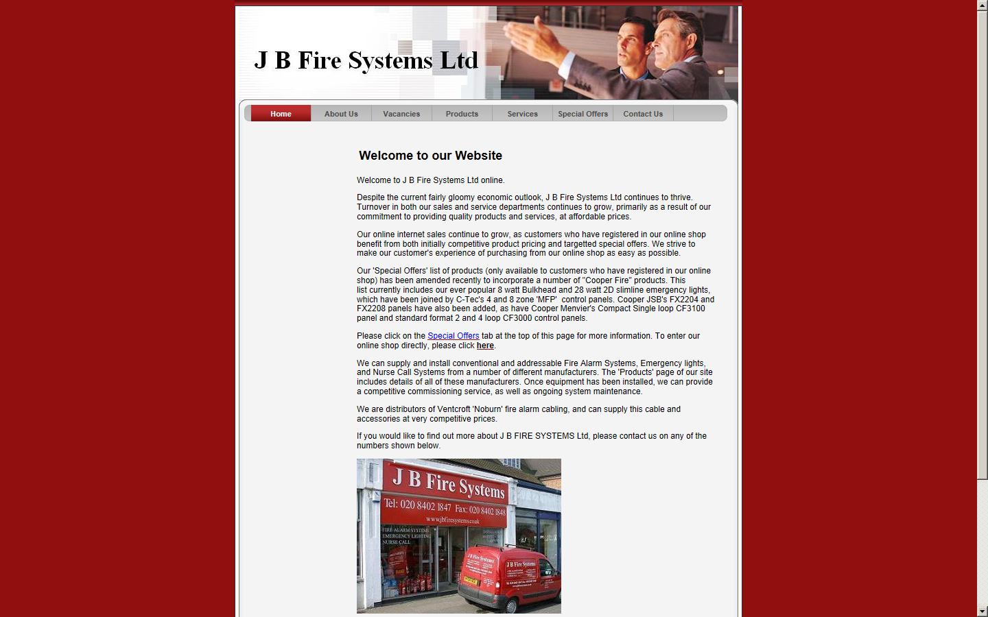 J B Fire Systems Ltd Website