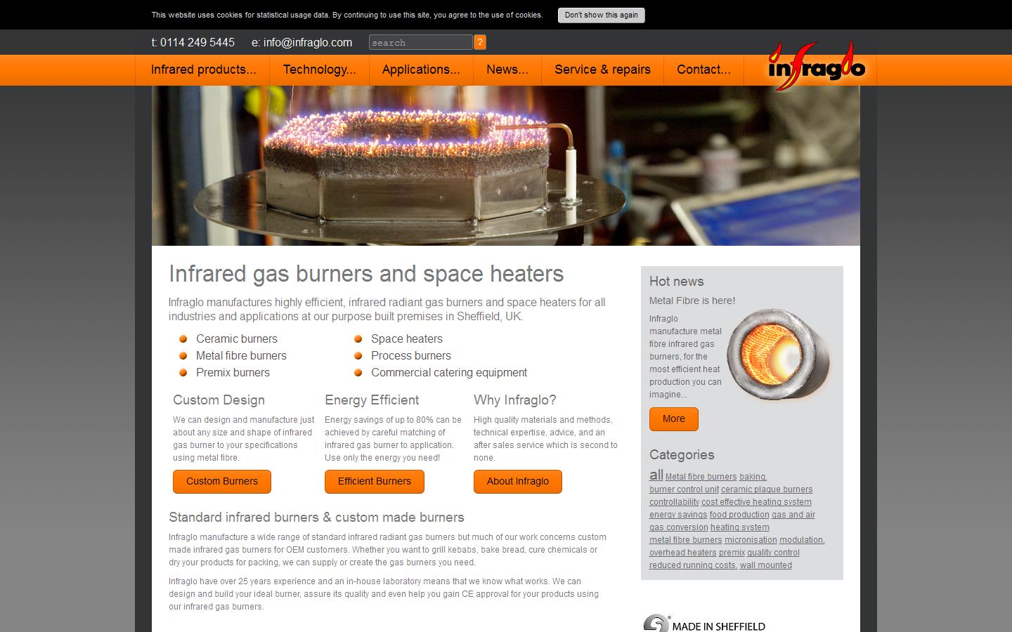 Infraglo Sheffield Ltd Website