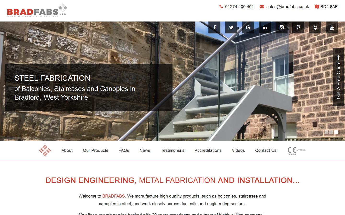 Bradfabs Ltd Website