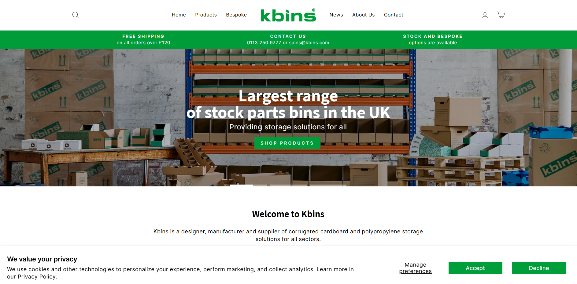 K-Bins Ltd Website