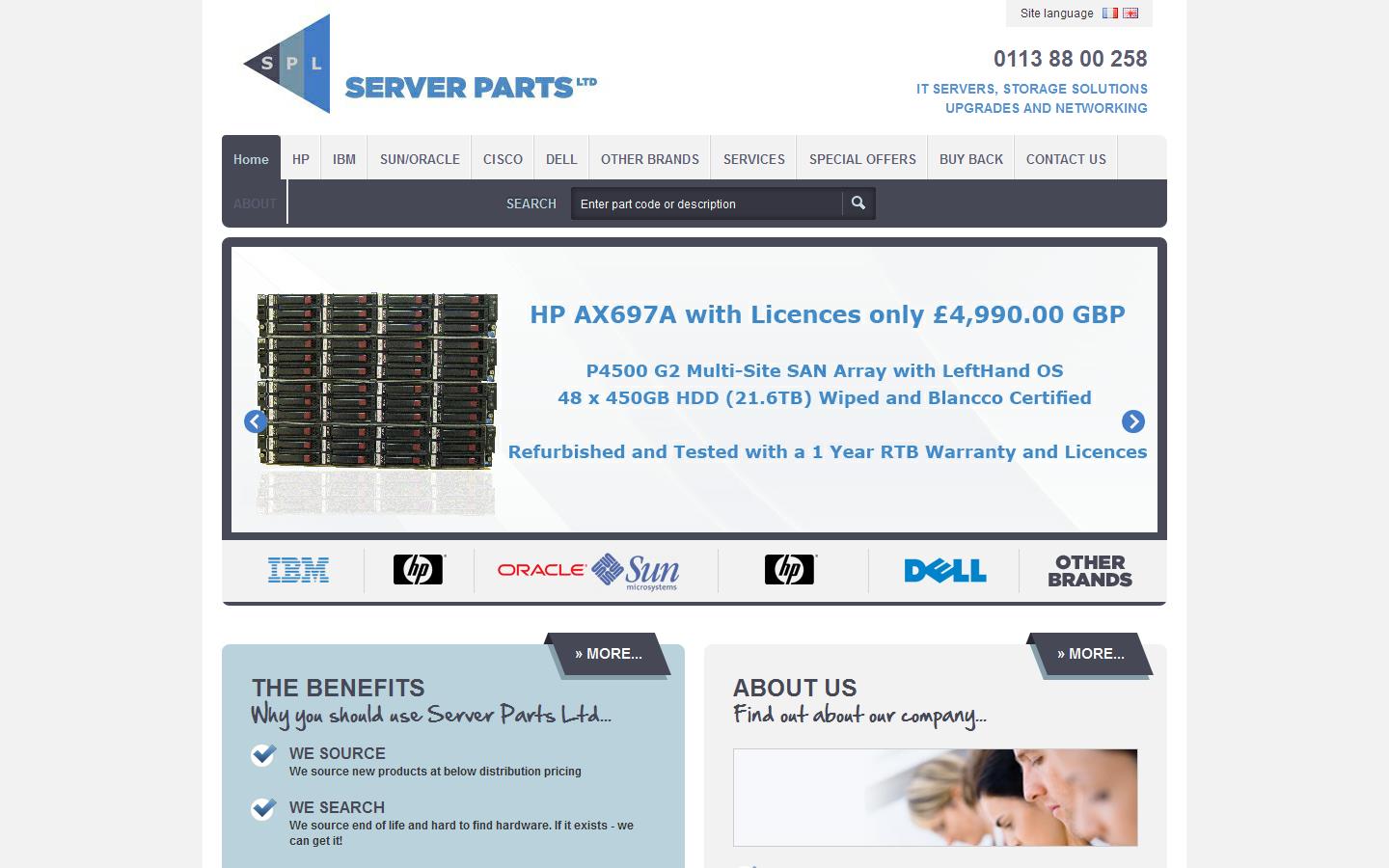 Server Parts Ltd Website