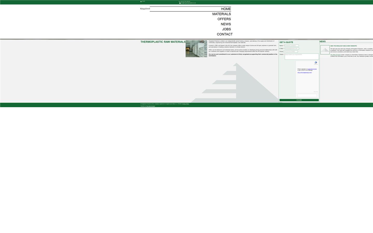 Kingsland Polymers Limited Website