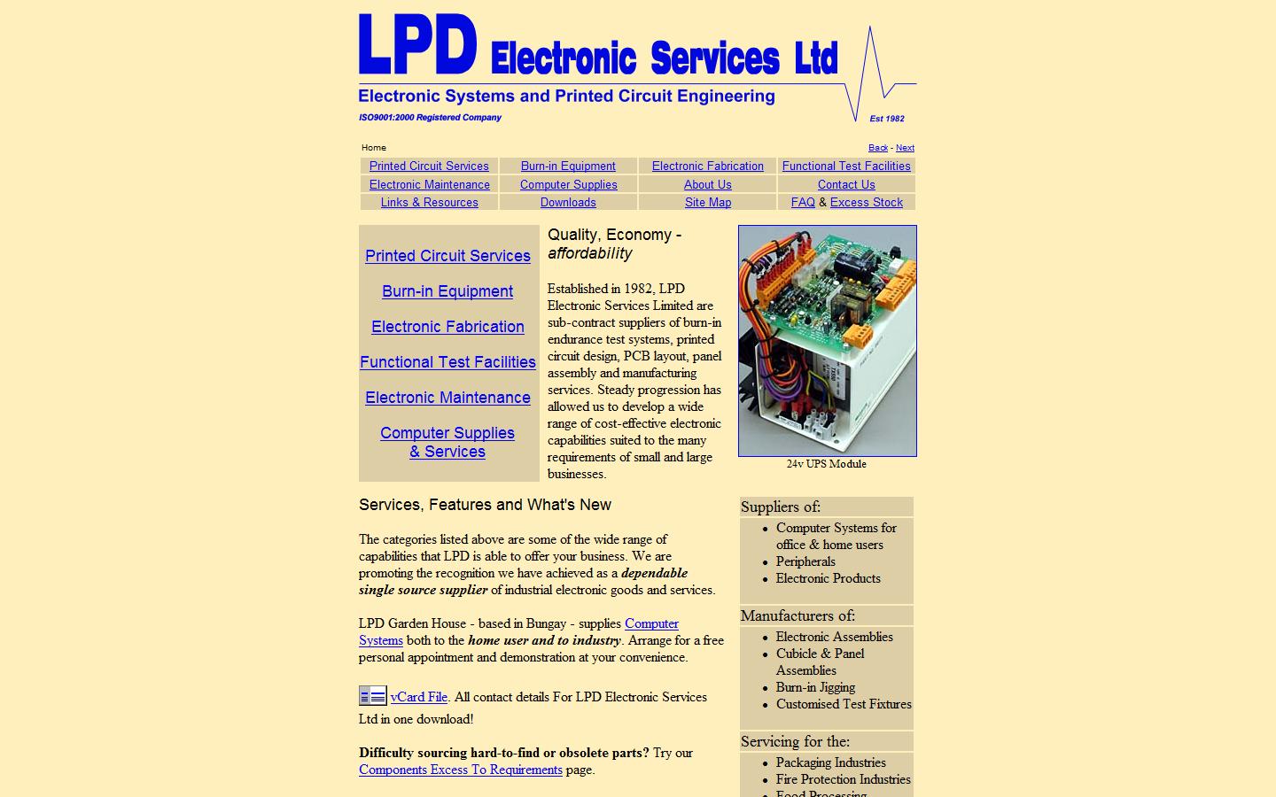 L P D Electronic Services Ltd - Lowestoft Website