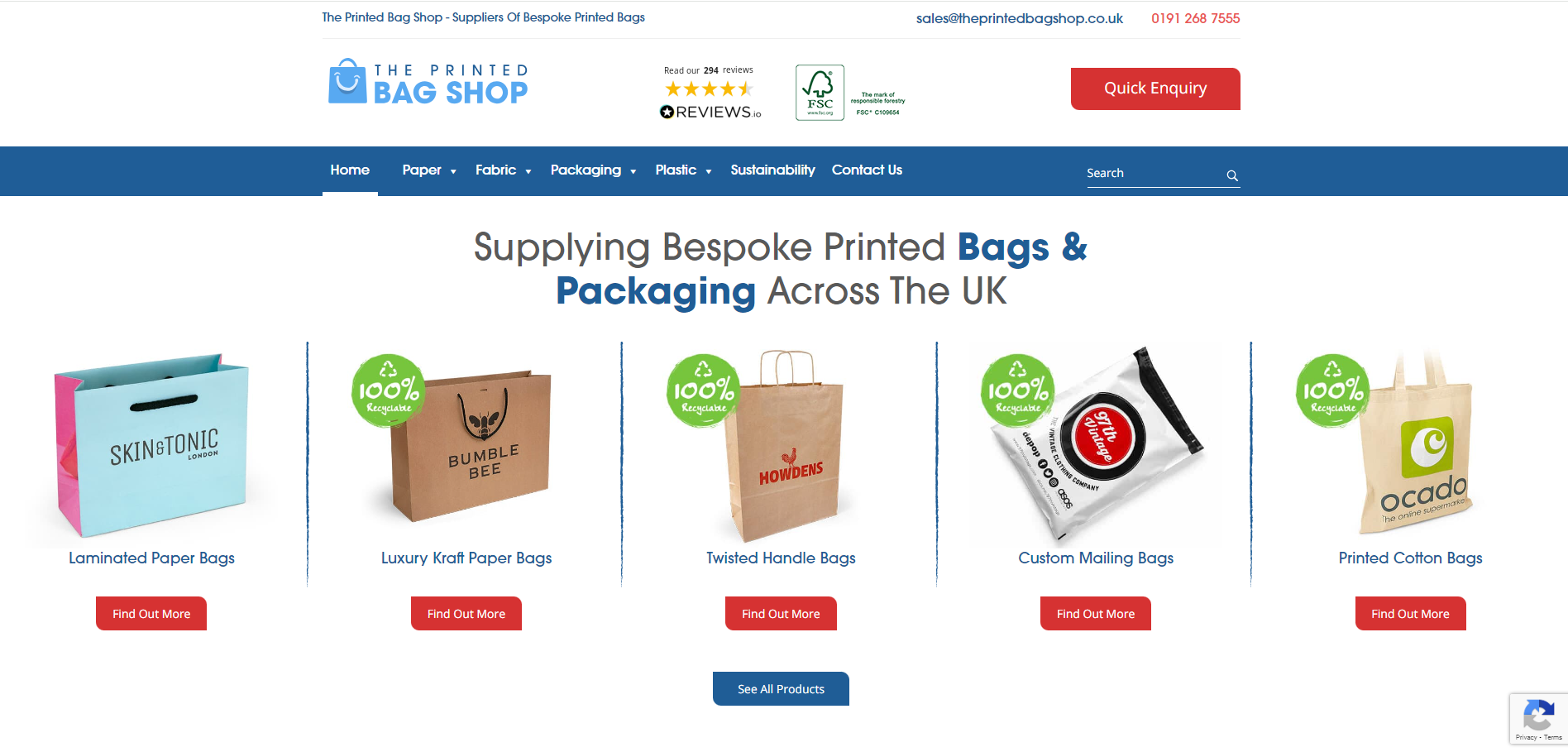 The Printed Bag Shop Website