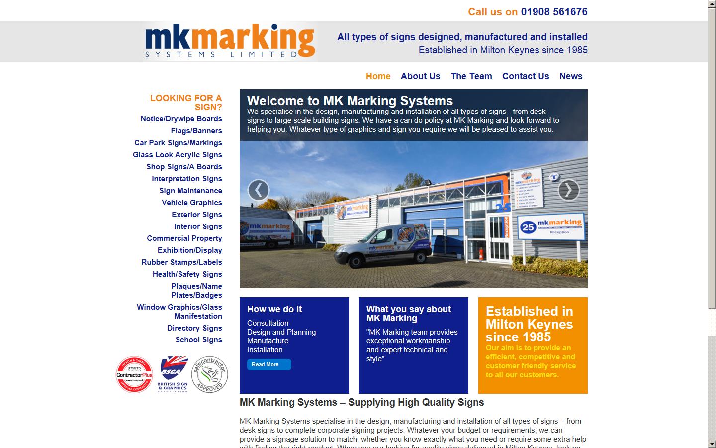 MK Marking Systems Ltd  Website