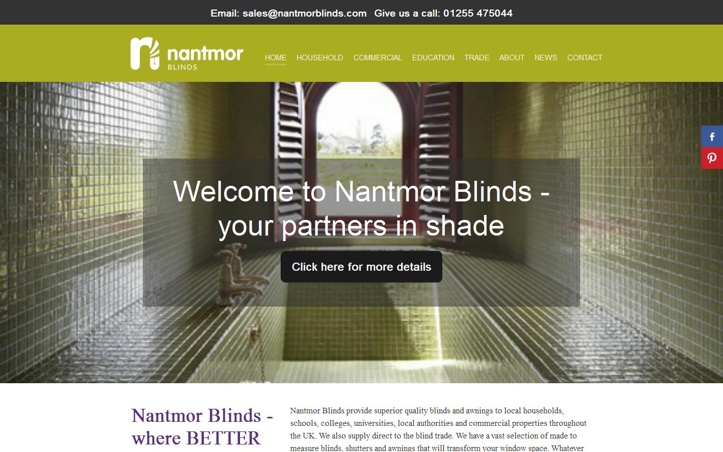 Nantmor Blinds Ltd Website