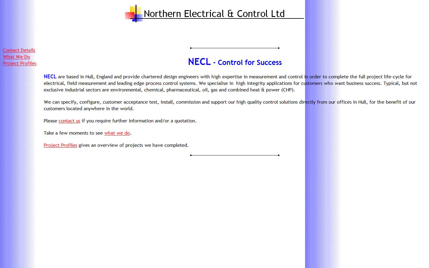 Northern Electrical & Control Ltd Website