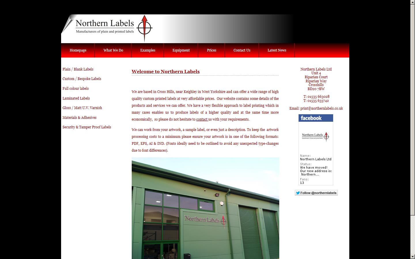 Northern Labels Ltd Website