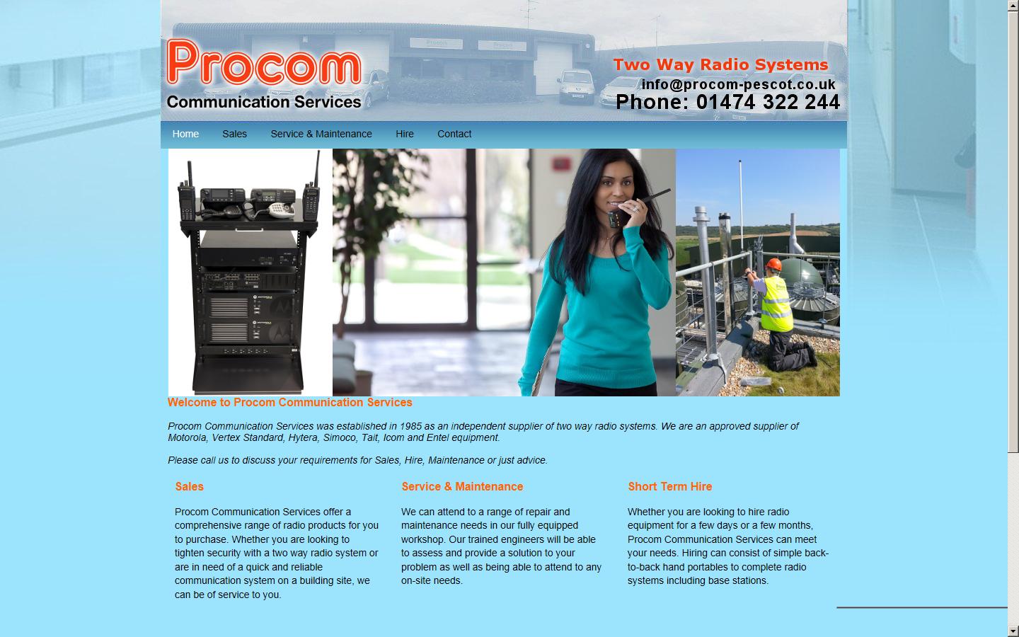 Procom Communication Services Website