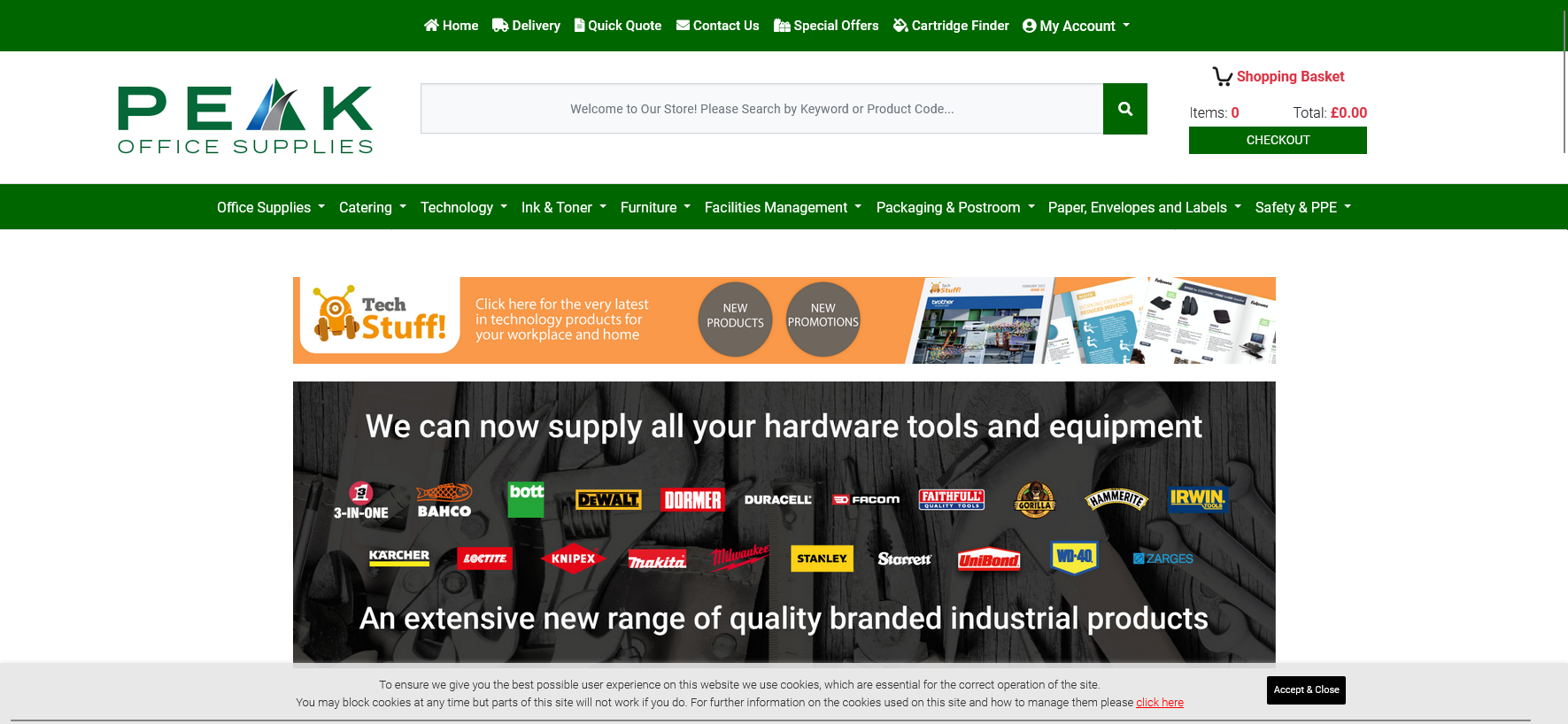 Peak Office Supplies Website