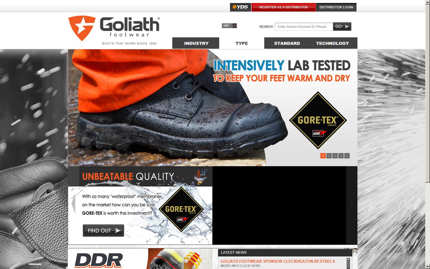 Goliath Footwear Ltd Website