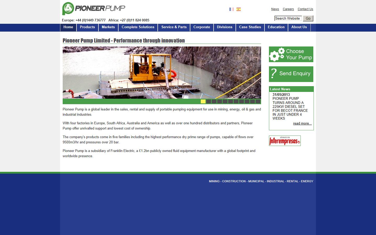 Pioneer Pump Limited Website