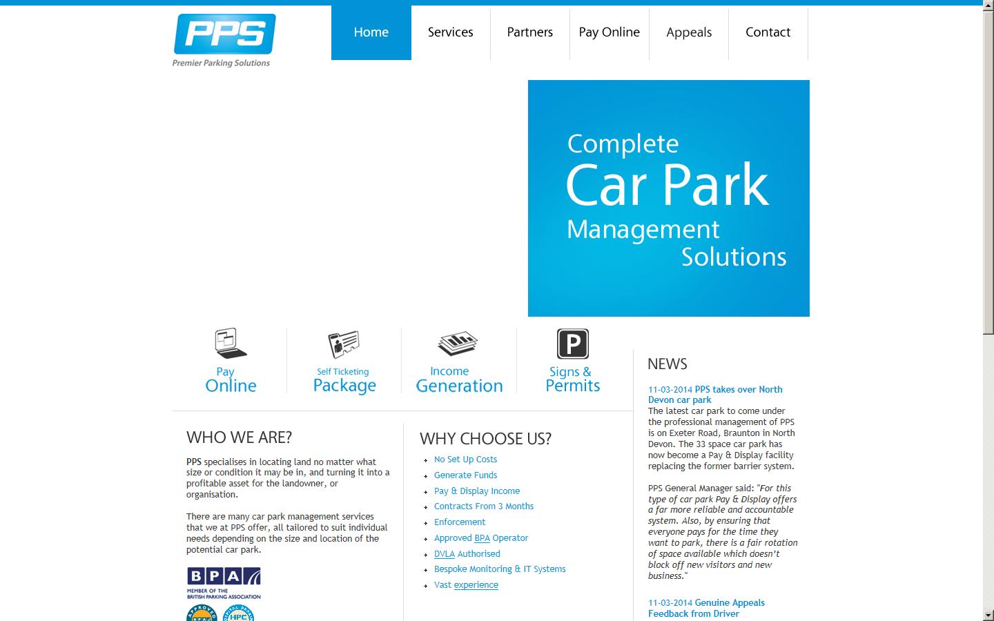 Premier Parking Solutions Ltd. Website