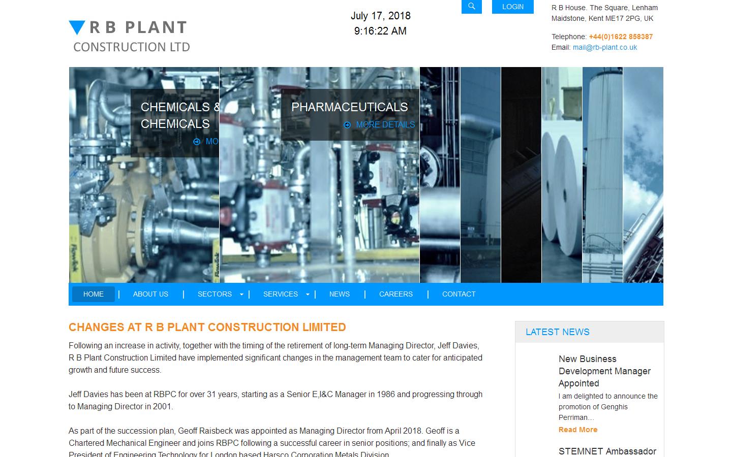 R B Plant Construction Limited Website