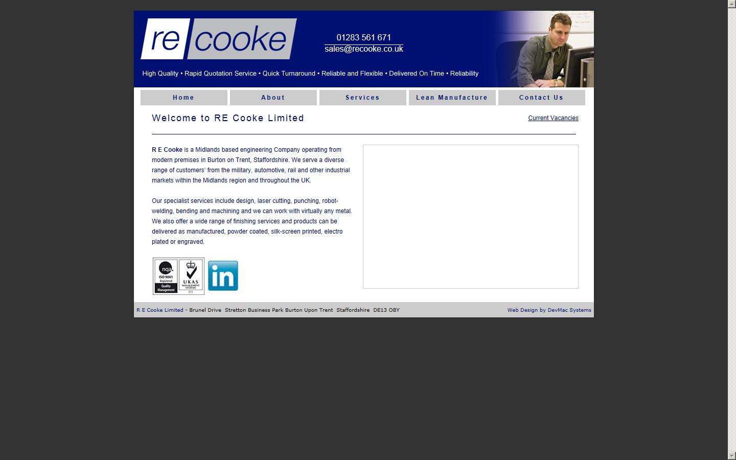 R E Cooke Limited Website