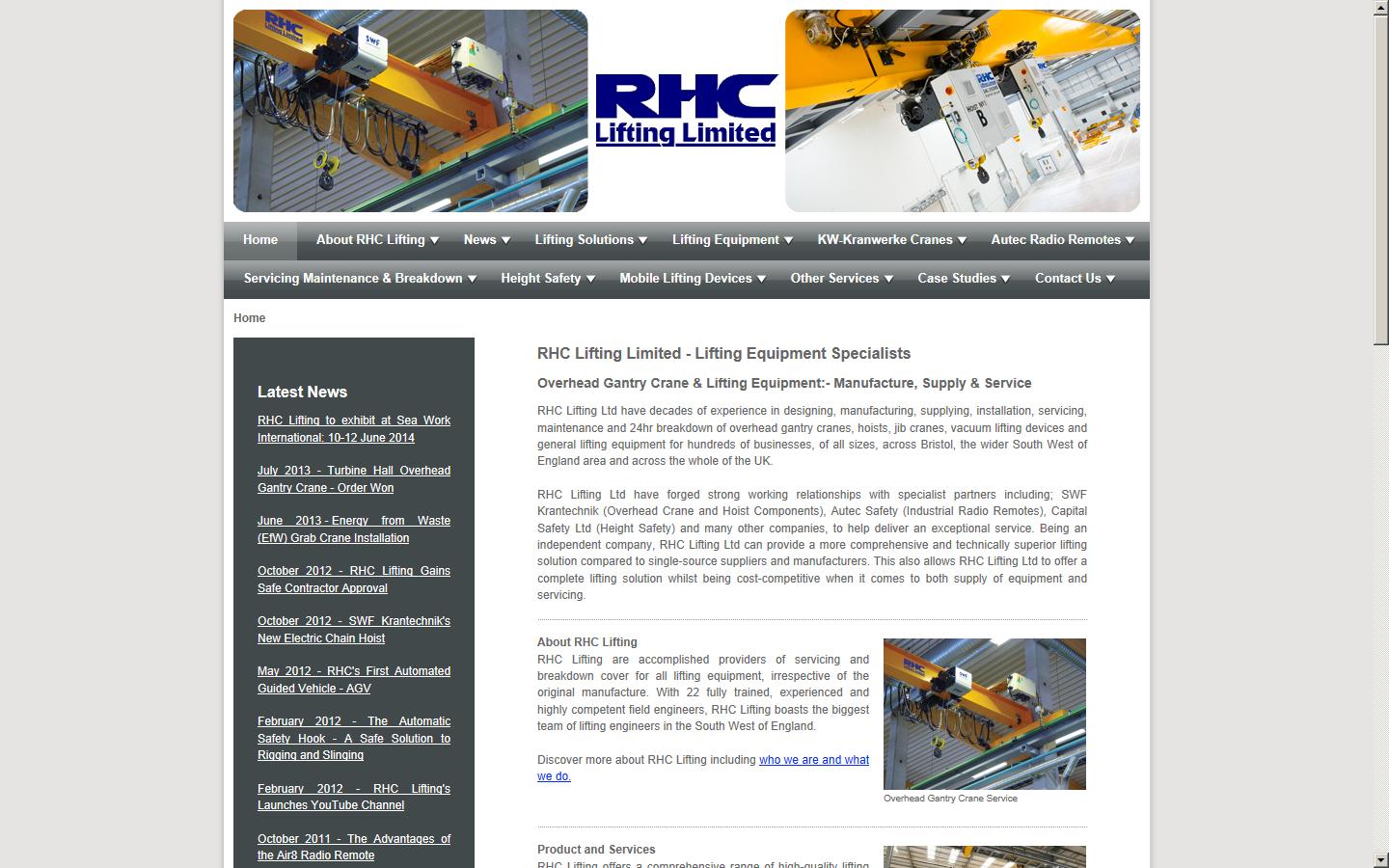 RHC Lifting Ltd Website